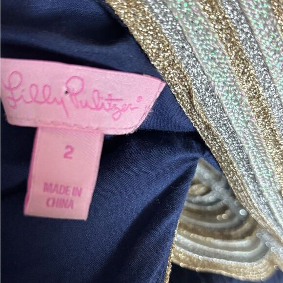 Lilly Pulitzer Valli Shift Dress True Navy Blue Size 2 - Picture 6 of 16